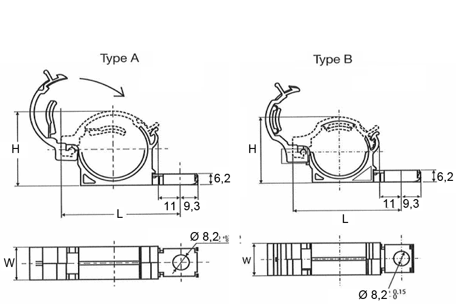 fixation - attache gaine - fil électrique plan